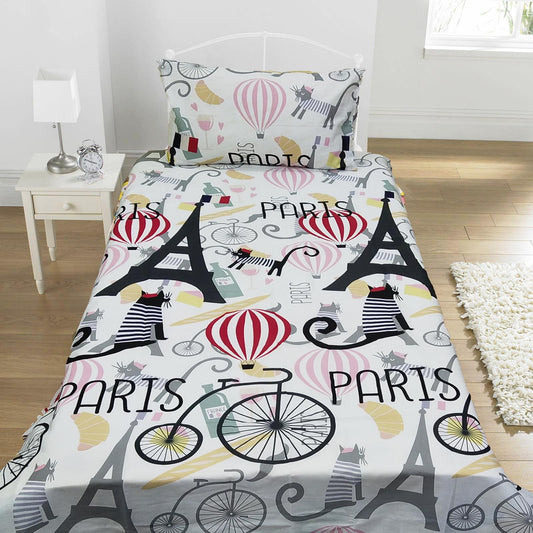 Eiffel Tower  Paris Kids Bed Sheet Satin