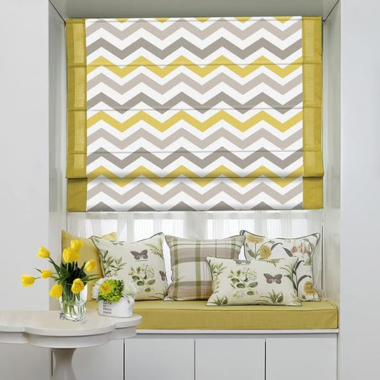 Zig Zag Printed Roman Blinds/Shades @ Per Sq. Feet