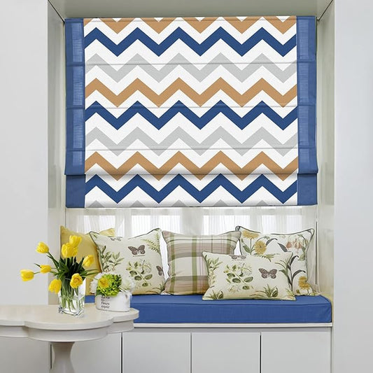 Zig Zag Printed Roman Blinds/Shades @ Per Sq. Feet