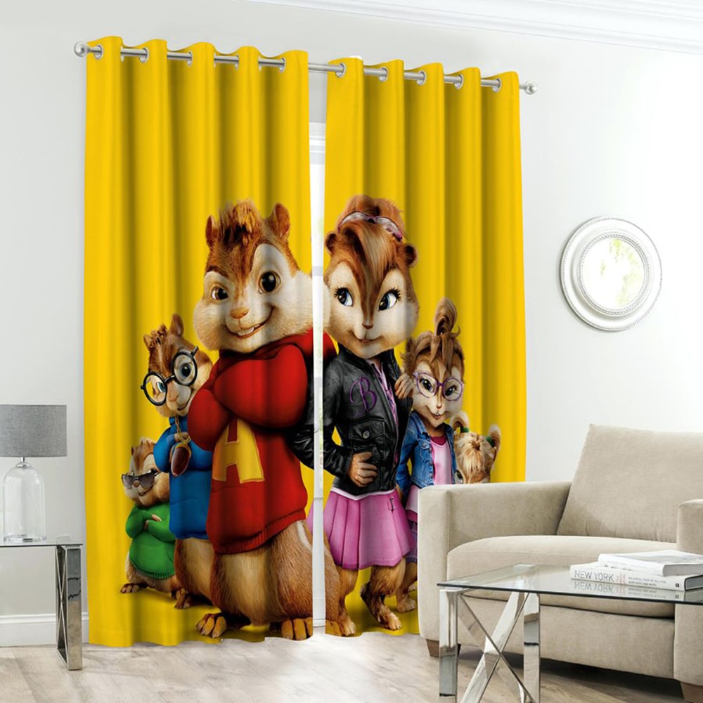 Alvin & Chipmunks Kids Room Curtains - 1 Curtain (Not included 2 Curtains) - Digital Print