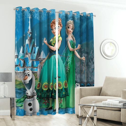 Anna Elsa Kids Room Curtains - 1 Curtain (Not included 2 Curtains)