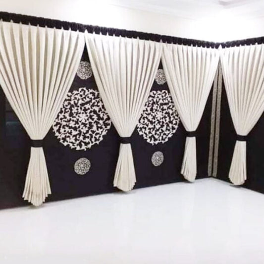 Blind Curtains Velvet Fabric Laser Cut Art – Black Off White – @ Per Sqr Ft