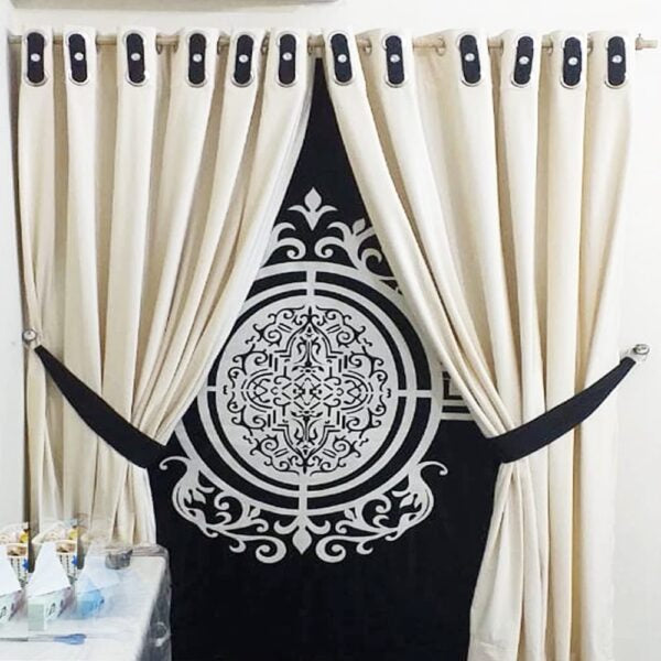 Blind Curtains Velvet Fabric Laser Cut Art – Black & Off White – @ Per Sqr Ft