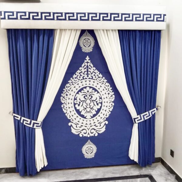 Blind Curtains Velvet Fabric Laser Cut Art – Dark Blue – @ Per Sqr Ft