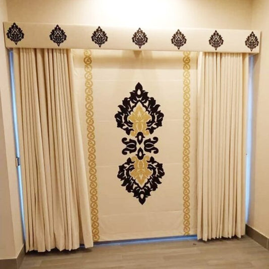 Blind Curtains Velvet Fabric Laser Cut Art – Off White – @ Per Sqr Ft
