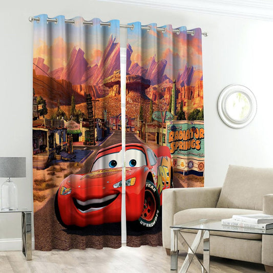 Cars Theme Kids Room Curtains - 1 Curtain (Not included 2 Curtains) - Digital Print