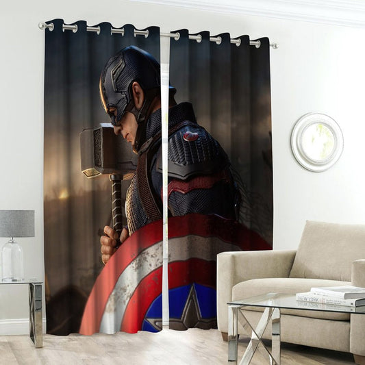 Iron Man Character Kids Room Curtains - 1 Curtain (Not included 2 Curtains)