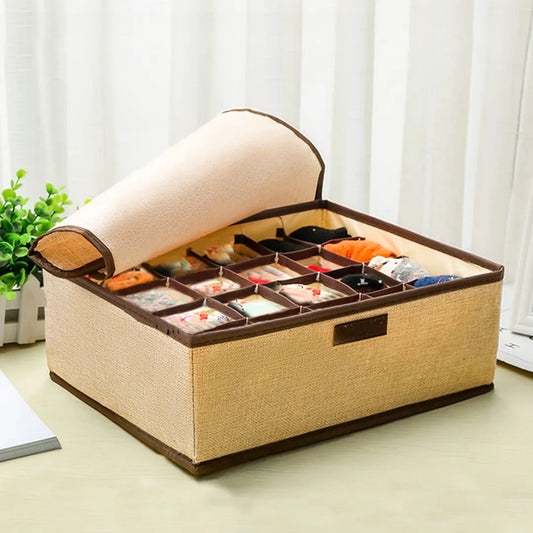 12 Grids Thick Non Woven Socks / Under Garments Storage Organizer Box