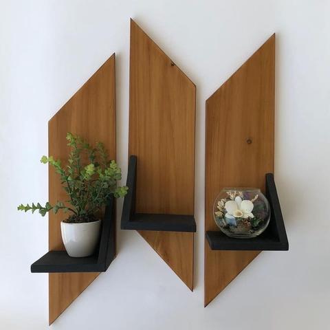 Zik Zac Wooden Shelves(Pack of 3)