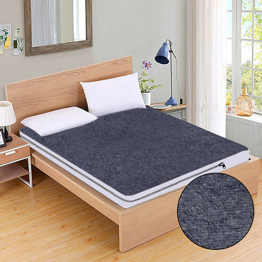 Zipper Water Proof Mattress Protector Terry Cotton Anti Mites & Bugs Blue