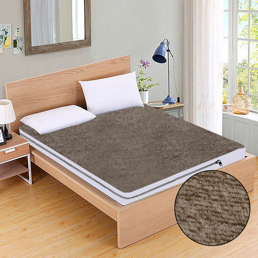 Zipper Water Proof Mattress Protector Terry Cotton Anti Mites & Bugs Brown